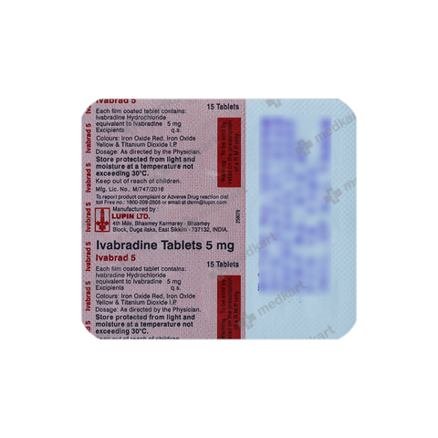 IVABRAD 5MG TABLET 15`S, Price, Composition & Generic Alternatives ...